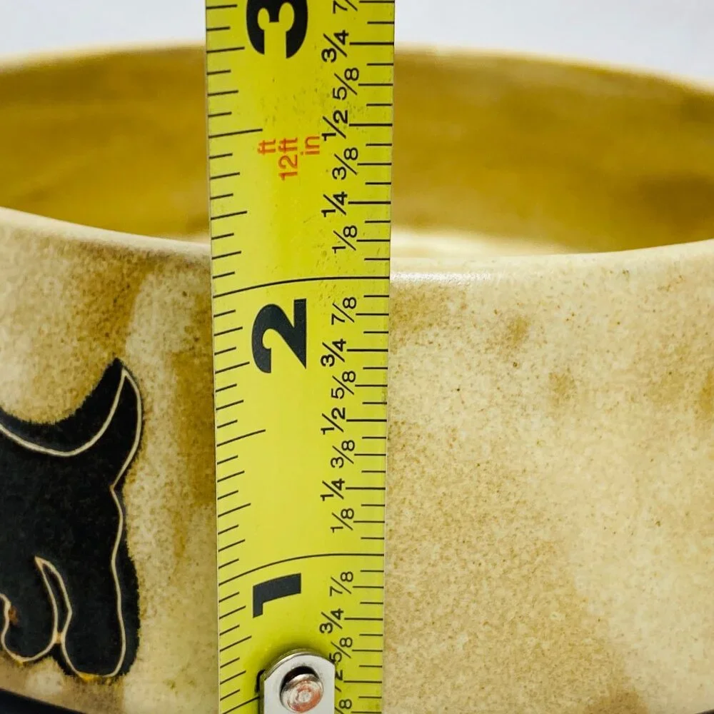 Mara Of Mexico Ceramic Stoneware Dog Bowl 16oz With Playful Dog Illustrations